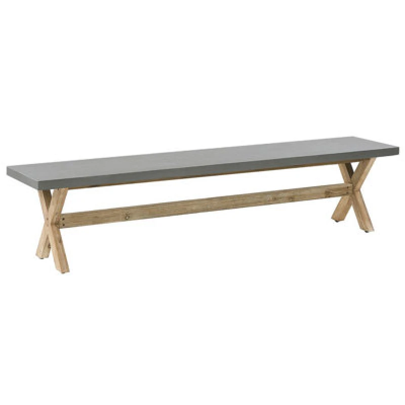 Image of Beliani Garden Bench Olbia 200 Cm Concrete Grey