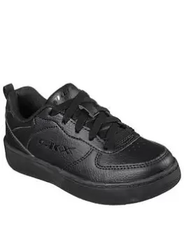 Image of Skechers Boys Sport Court 92 Zelder Trainers, Black, Size 4 Older