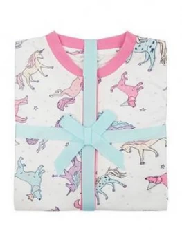 Image of Monsoon Girls Unicorn Print Jersey All In One - Ivory