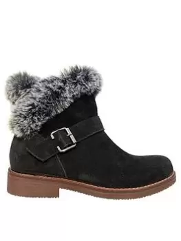 Image of Hush Puppies Hannah Faux Shearling Ankle Boot - Black, Size 6, Women