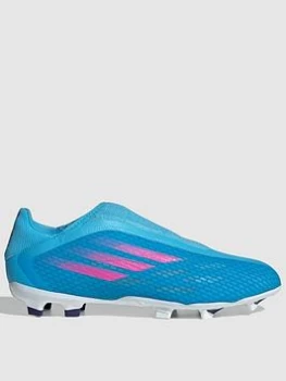 Image of adidas X Laceless Speedflow.3 Firm Ground Football Boots - Blue Size 9, Men