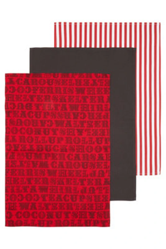 Image of Premier Housewares Set Of Three Carnival Tea Towels Multi