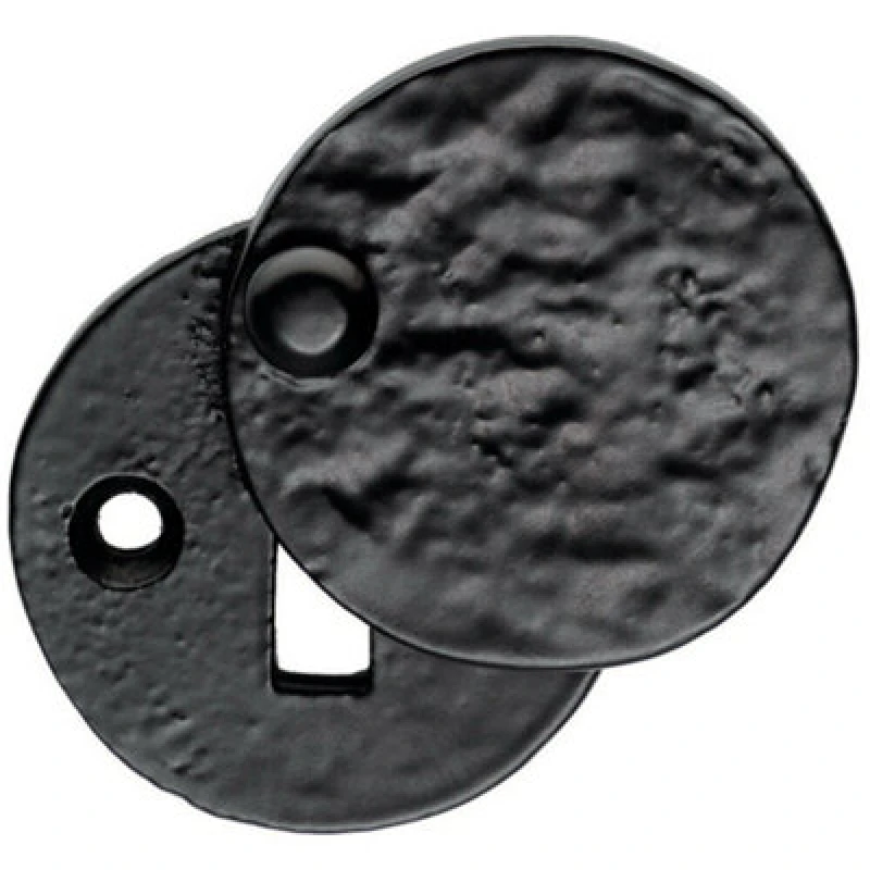Image of Loops 40mm Traditional Round Covered Escutcheon Lock Profile Black Antique Black unisex
