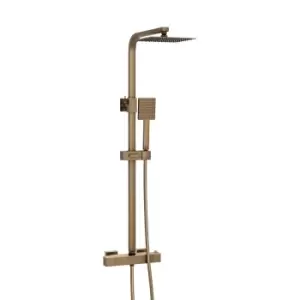 Image of Zacha Square Exposed Adjustable Thermostatic Shower Brushed Brass