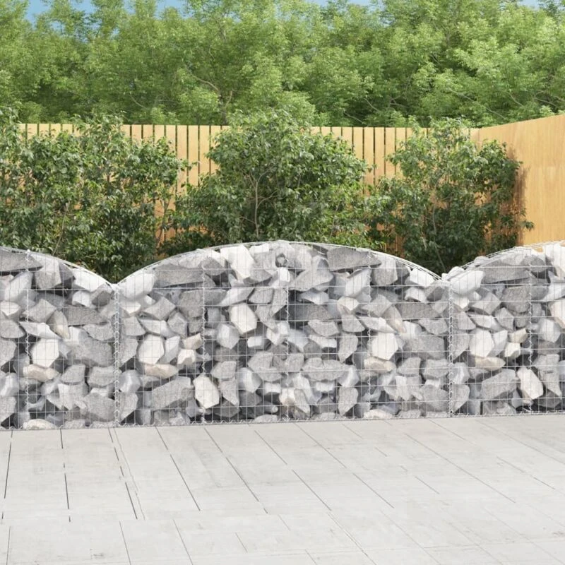 Image of VIDAXL Arched Gabion Basket 200x30x80/100cm Galvanised Iron Vidaxl 8720845651275