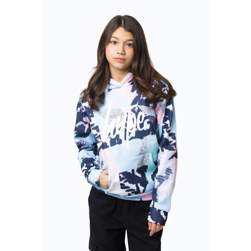 Image of Hype Multi Pastel Abstract Hoodie Multi female