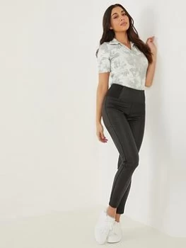 Image of Quiz Black Faux Leather Stretch Leggings - 6