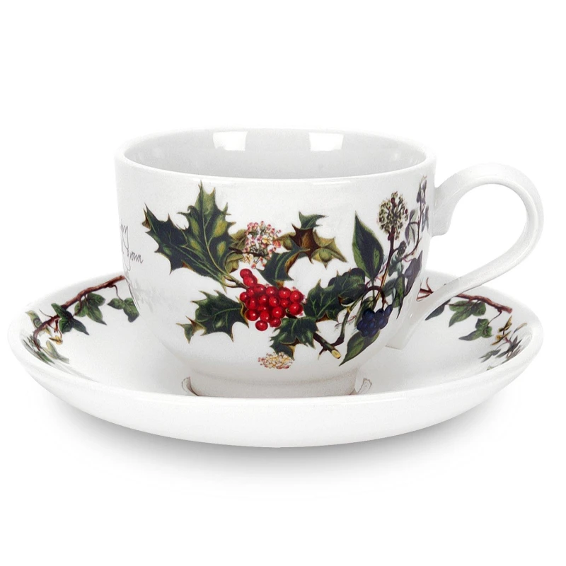 Image of Portmeirion Holly and Ivy The Holly and the Ivy 6 Teacups Saucers Green unisex One Size