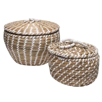 Image of Hotel Collection Hotel Rattan Box - White