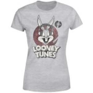 Image of Looney Tunes Bugs Bunny Circle Logo Womens T-Shirt - Grey - M