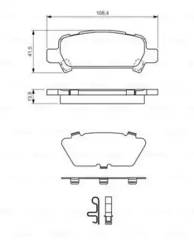 Image of Bosch 0986424650 BP366 Brake Pad Set Disc Brake Rear Axle