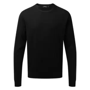 Image of Premier Adults Unisex Cotton Rich Crew Neck Sweater (M) (Black)