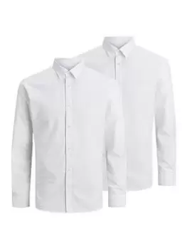 Image of Jack & Jones Joe 2 Pack Formal Long Sleeve Shirt, White Size M Men