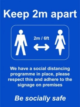 Image of Keep 2m apart - RPVC (600 x 800mm)