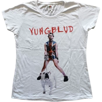 Image of Yungblud - Strawberry Lipstick Womens Medium T-Shirt - White