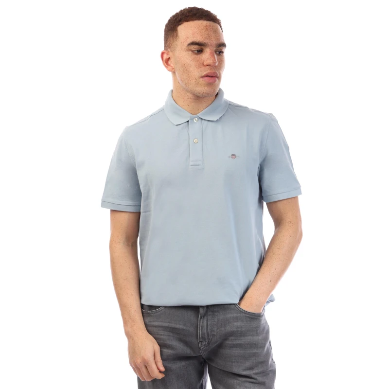 Image of Gant Shield Logo Polo Shirt Blue male S
