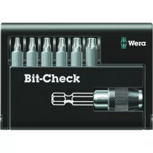 Image of Wera 05056158001 8067-6 BO Torx Bit-Check and Bit Holder Set, 7 Pieces