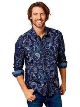 Image of Joe Browns Perfect Paisley Shirt - Purple, Size L, Men