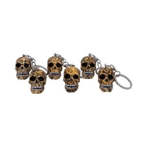 Image of Wild Leopard Print (Set of 6) Skull Keyrings