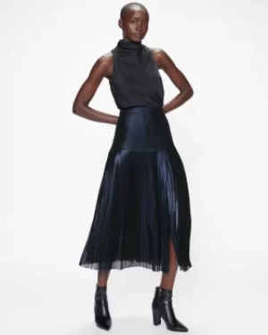 Image of Ted Baker Metallic Pleated Midi Skirt