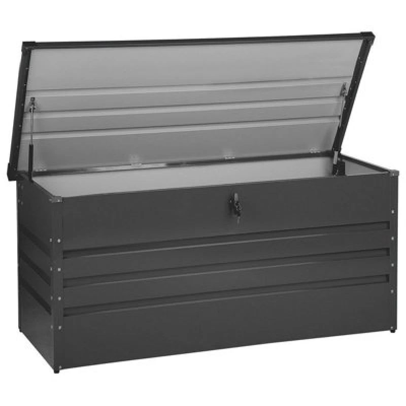 Image of Beliani Storage Box Cebrosa 132cm 62cm Graphite Grey