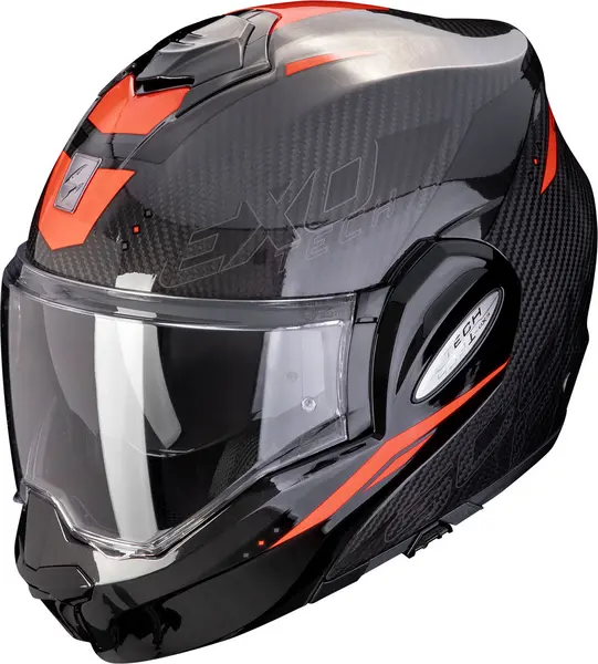 Image of Scorpion Exo-Tech Evo Carbon Rover Black Red Modular Helmet L