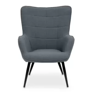 Image of Interiors By PH Velvet Chair Grey Black Legs