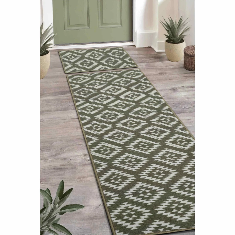 Image of Homemaker Deco Mat Aztec Green Runner & Mat Runners 57x180cm Green 41636215002