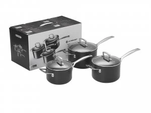 Image of Le Creuset Toughened Non Stick 3 Piece Saucepan Set