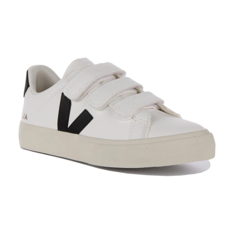 Image of Veja Mens 'Recife Chromfre' Leather Trainers in White Size: 9 White Male 9