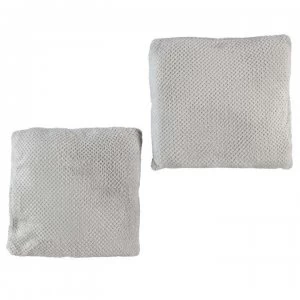 Image of Linens and Lace 2 Pack Flannel Fleece Cushions - Grey