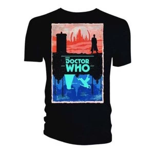 Image of Doctor Who - Gallifrey/Skaro (Frame) Womens Medium T-Shirt - Black