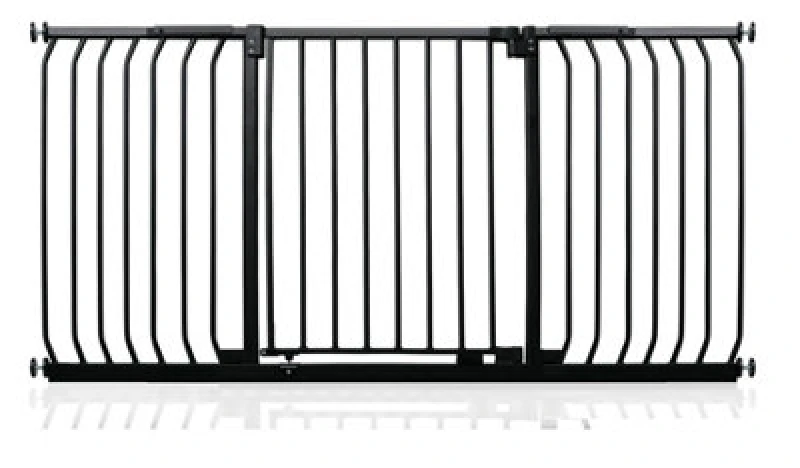 Image of Safetots Elite Pressure Safety Gate, 161Cm - 170Cm, Matt Black, Pressure Fit Stair Gate
