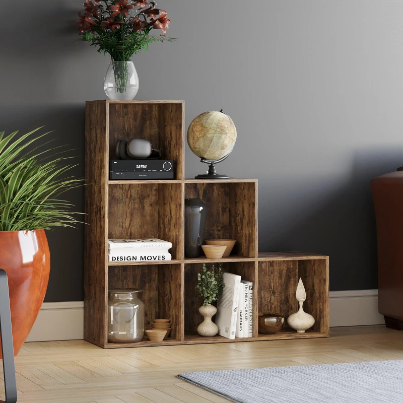 Image of Lassic Vida Designs Durham 6 Cube Staircase Storage Unit Dark Wood unisex 6 Cube