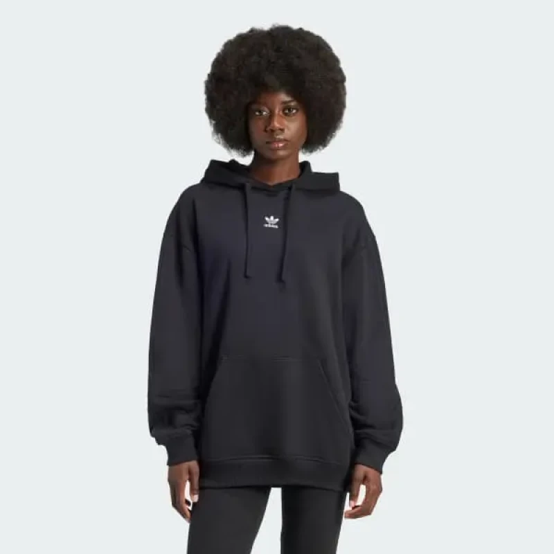 Image of adidas Originals Womens hooded sweatshirt adidas Originals ample molleton Essentials Noir Female M