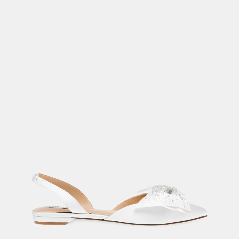 Image of Steve Madden Womens Cristel Slingbacks Ivory Satin female 4 (37)