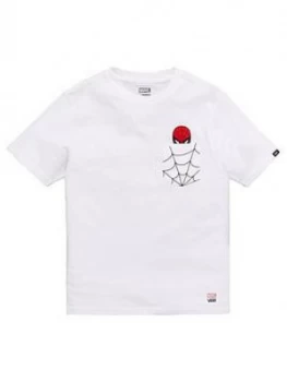 Image of Vans Boys Vans X Marvel Spiderman Tee White Size M9 11 Years