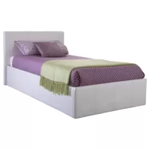 Image of Side Lift Ottoman Bed Single Faux Leather White