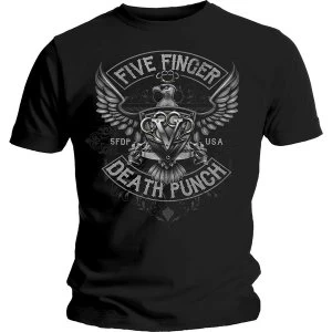 Image of Five Finger Death Punch - Howe Eagle Crest Unisex Medium T-Shirt - Black