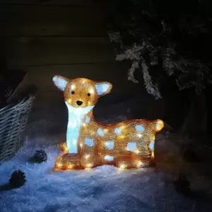 Image of 30cm Indoor Outdoor Acrylic Deer Christmas Decoration with 70 Ice White LEDs