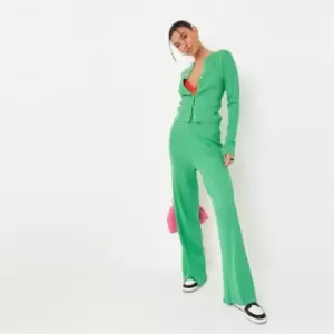 Image of Missguided Wide Leg Trousers Co Ord - Green