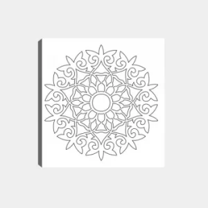 Image of MANDALA53 White Black Decorative Canvas Painting