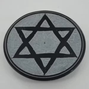 Image of Soapstone Pentagram Incense Plate 10cm