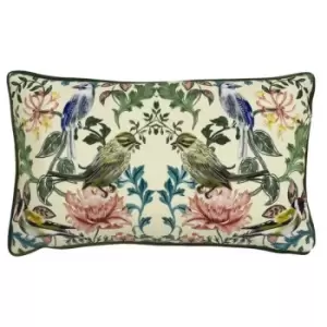 Image of Evans Lichfield Heritage Birds Cushion Cover (One Size) (Cream/Green/Blue)