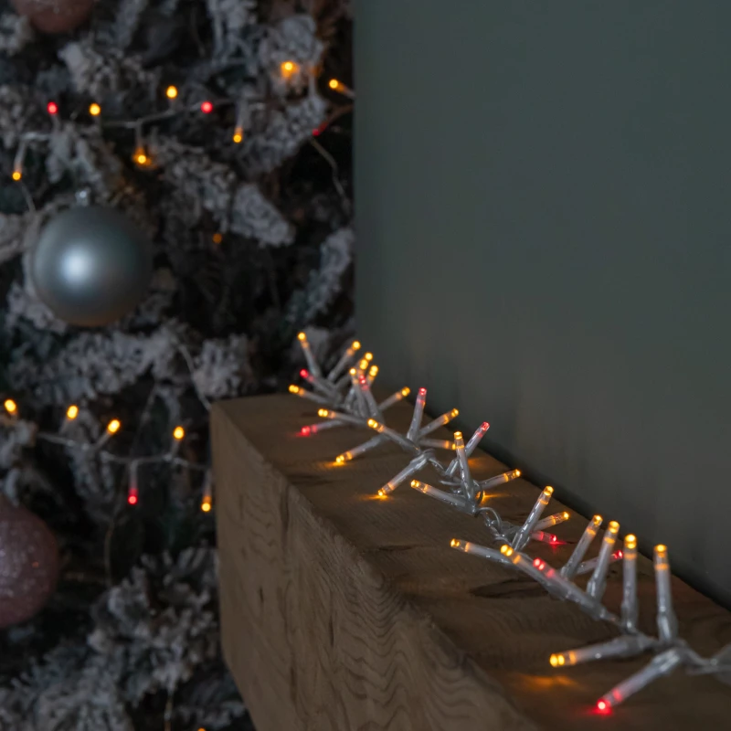 Image of 50m 2000 LED TreeBrights Christmas String Lights with Timer in Vintage Gold and Red on Clear Cable