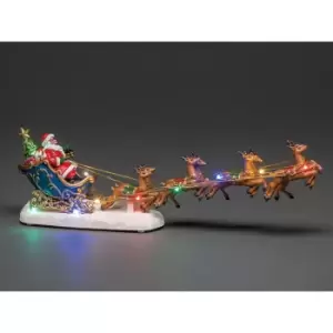 Image of Konstsmide Fibre Optic Santa With Sledge & Reindeer 4205-000