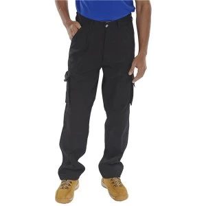 Image of Click Traders Newark Cargo Trousers 320gsm 32 Black Ref CTRANTBL32 Up