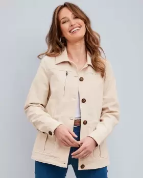 Image of Cotton Traders Womens The Cargo Jacket in Cream