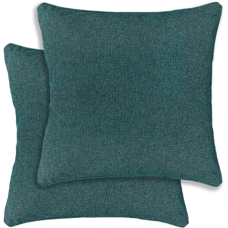 Image of Enhanced Living Austin/Dallas Textured Pair of Cushion Covers - 43x43cm - Cases Only Teal