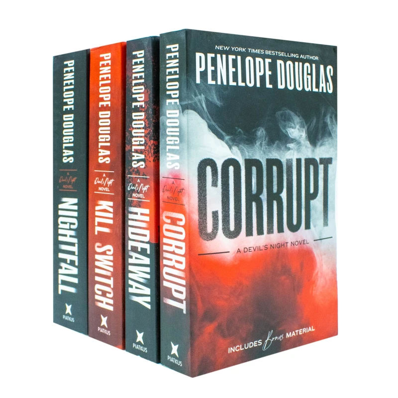 Image of Devil's Night Series Collection 4 Book Set By Penelope Douglas Corrupt Hideaway Nightfall Kill Switch Penelope Douglas Books